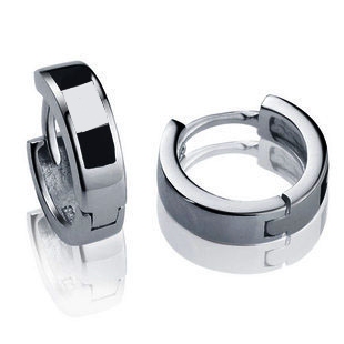  包邮 男士耳环 黑白色男生 钢钛耳钉可刻字式单只首配礼品饰品