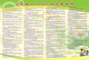 314条例海报展板版画175山东省人口与计划生