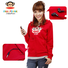 Paul Frank <span class=H>大嘴</span><span class=H>猴</span><span class=H>正品</span> 女款 红色 帽衫<span class=H>卫衣</span>外套 防水耳机