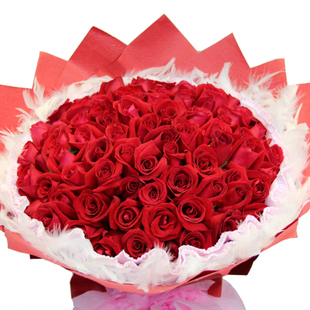 99朵红玫瑰花束 上海同城鲜花速递生日求婚结婚献花苏州昆山送花