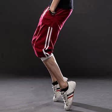 2012夏季新款 特价 修身 时尚休闲侧边条 男运动休闲七分裤时尚