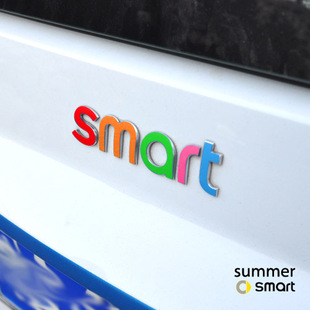 适用于09-14款smart汽车，车身装饰贴纸尾标，字母创意个性改色车贴