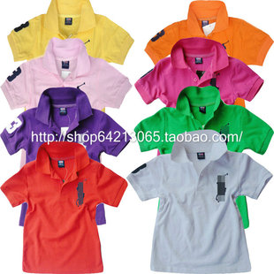  3件包邮夏款反季外贸polo儿童装t恤女童男童翻领短袖t恤全棉