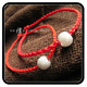 手工<span class=H>饰品</span>本命年红绳手链925纯银好运滚滚情侣手链女<span class=H>男</span>红珊瑚扣头