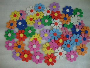 幼儿泡沫装饰花50朵 墙壁贴花 幼儿园装饰用品