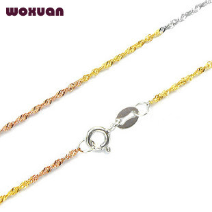 我炫 925纯银镀彩金项链链子 女 <span class=H>时尚</span><span class=H>配饰</span> 银饰品 首饰