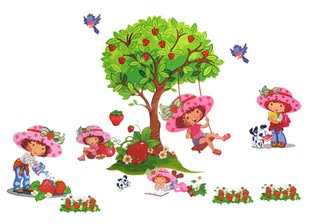 现货卡通幼儿园装饰墙贴951草莓树干女伢瓷砖