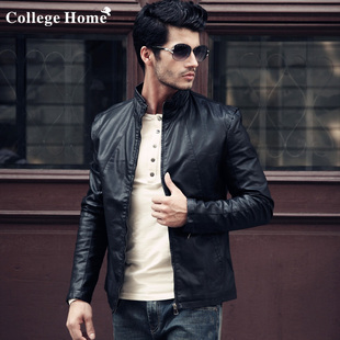  春装新款男装男式皮衣男韩版修身短款立领男士机车外套皮夹克男潮