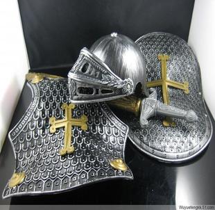 最大最好-银灰色中世纪十字军骑士鳞甲\/刀剑双