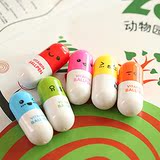 日韩国文具 批发 可爱 创意 药丸 表情 伸缩 圆珠笔 C0173