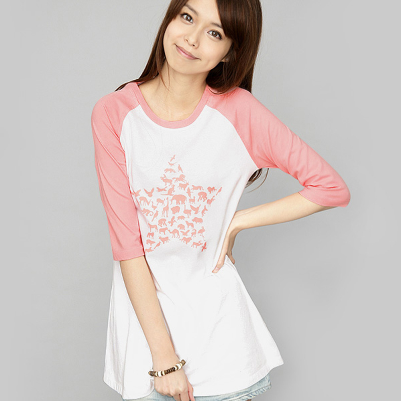 少女学生装纯棉圆领...