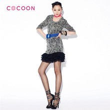 COCOON可可尼2012新品荷叶摆半袖连衣裙202102004原价1388