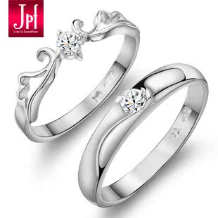  JPF 美丽天使 情侣结婚对戒子 925纯银戒指女 韩版银饰圣诞礼物