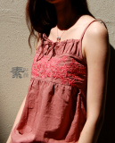 2012夏款　重绣全棉吊带衫　刺绣花小背心打底衫江南布衣版女装
