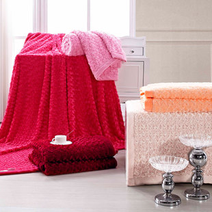  堂皇家纺 正品多色 玫瑰绒 加厚休闲毛毯 珊瑚绒毯子 包邮特价