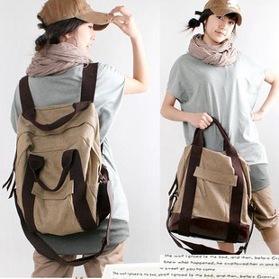  韩版多用运动休闲帆布大包手提单肩斜挎包学生背包双肩包男女包包