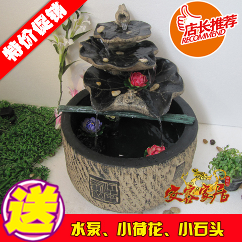 新中式树脂喷泉流水水景可养鱼加湿器鱼缸园林风水池招财摆设盆景|ruв категории Домашний быт, украшения - от Buy2taobao.com для оказания профессиональной услуги покупки агента Taobao