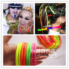 European and American hip-hop personality fluorescence color headrope hair rope hair accessories headdress the Reggae Jazz DS singer shape necessary