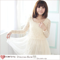  台湾馆  Princess Show 浪漫新款螺旋花样雪纺纱质蕾丝衫