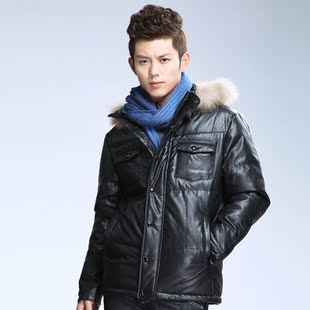  森马 男士羽绒服 男装连帽毛领时尚羽绒服冬装清仓特价 原899元