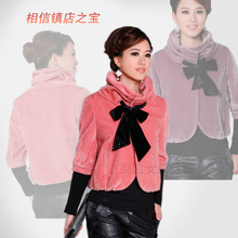 年货促销 正品/专柜仿水貂毛韩版休闲短款上衣修身毛呢外套 秋冬