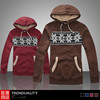 诠渡良品 <span class=H>秋装</span>新款韩版雪花图案连帽套头卫衣外套 男#TD365