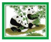  艺站精准印花十字绣动物系列国宝熊猫客厅挂画