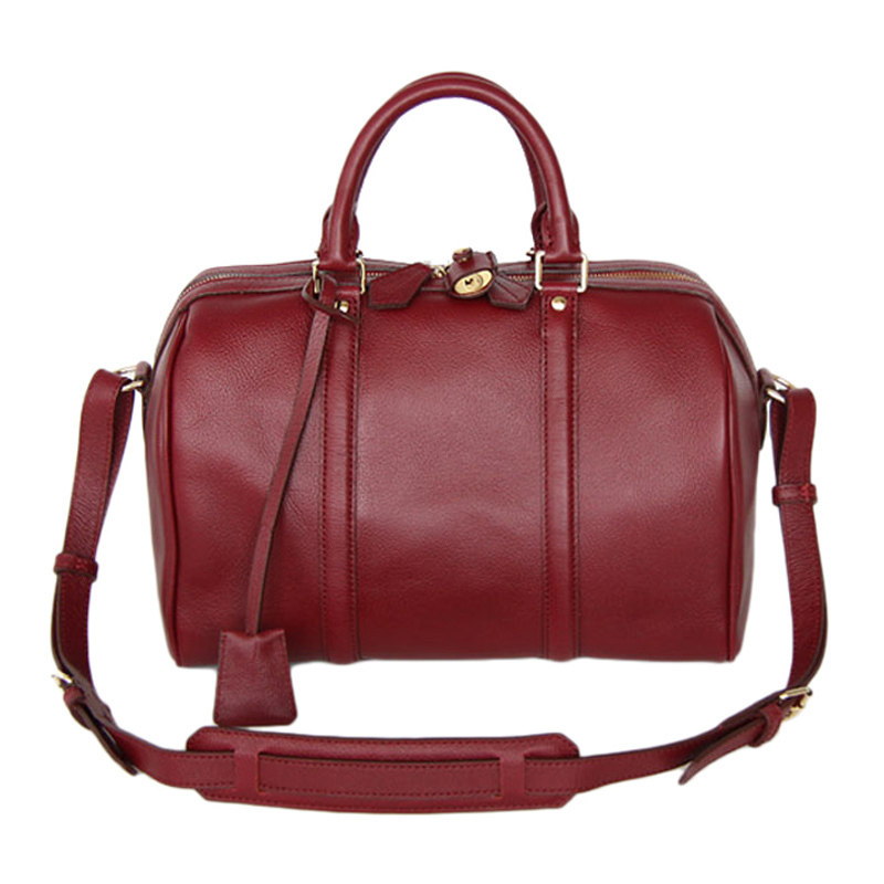 林乐世家波士顿包复古牛皮手提包 小辣椒包新款斜挎包 真皮女包