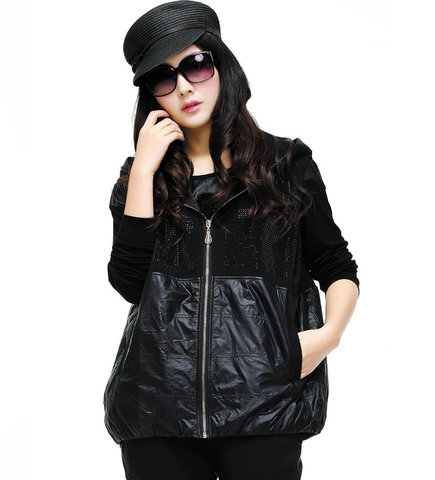 超<em>大码</em>14春装胖mm<em>韩版</em>石头鱼风<em>宽松</em>休闲<em>马夹</em>