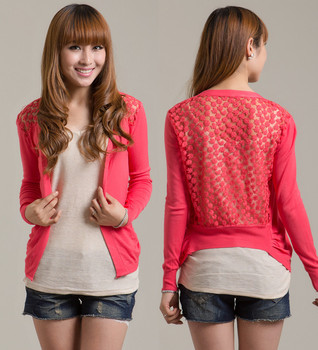 <em>针织开衫</em>搭配_空调衫长袖衫后背<em>镂空</em>蕾丝<em>薄开</em>