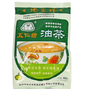  陕西特产 德富祥油茶 五仁甜油茶400G 油茶面 油炒面 清真食品