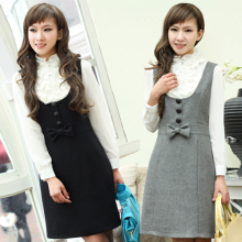 宝黛丽新款春装新品2011<span class=H>秋冬</span>女装韩版V领毛呢<span class=H>背心</span><span class=H>裙</span>无袖连衣<span class=H>裙</span>子