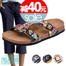 淘品牌|Devo正品软木沙滩休闲鞋*巴哈拉简约罗马女凉拖鞋 清仓