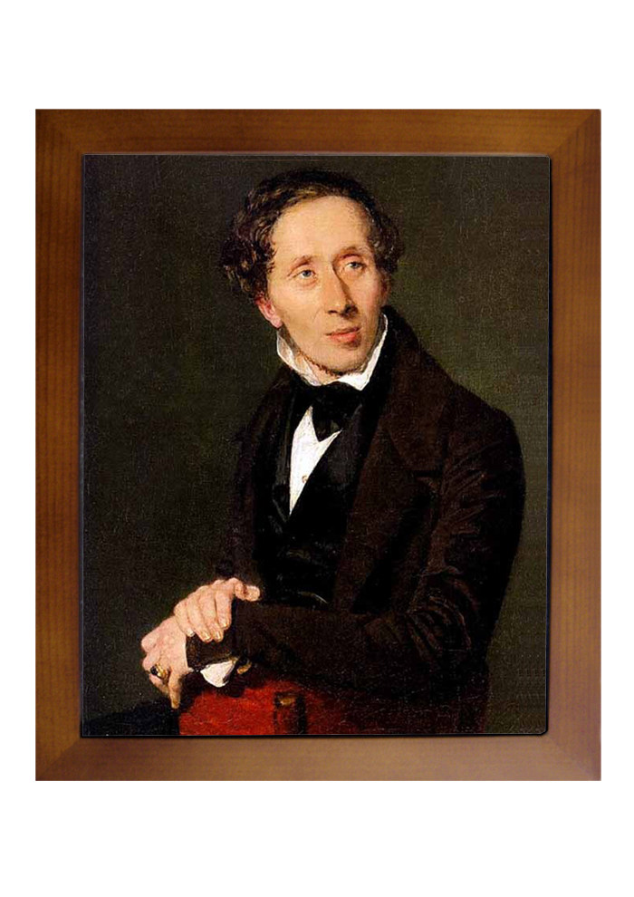 掬翠轩伟人名人实木框<em>装饰画</em> 丹麦作家童话大