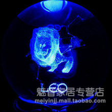 浪漫旋转七彩水晶球音乐盒 狮子座八音盒/七夕情人节礼物