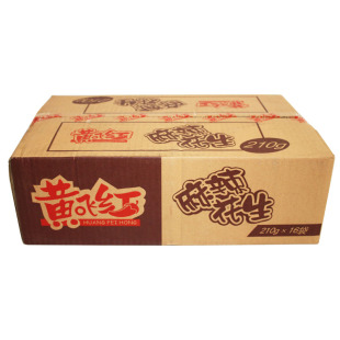  黄飞红麻辣花生210g 黄飞鸿一整箱16包特价包邮139元