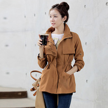 2011新品春秋冬女装韩版修身女式加大码中长款风衣外套1019