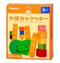 日本和光堂WAKODO加钙南瓜曲奇饼/磨牙最佳/9个月宝宝起用