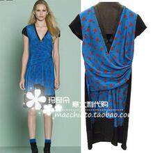 玛奇朵意大利代购 MAX MARA 2012春夏 V领拼色短袖连衣裙 正品