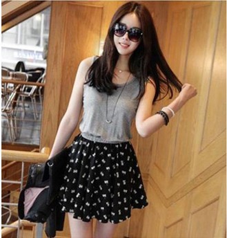 韩版新品雪纺拼接...