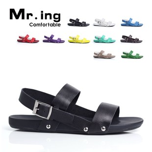 Spring/summer Mr.ing genuine men's trendy colorful candy colored first layer leather Beach sandal shoes men's shoes T329