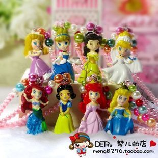  满38免5  出口日本disney迪斯尼公主系列儿童项链女宝宝饰品8款入