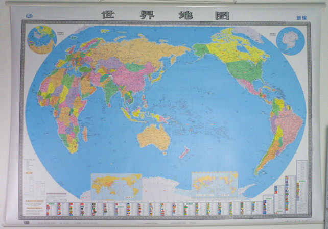 2012世界地图挂图（中文1.5X1.1米） 双面覆膜 精装