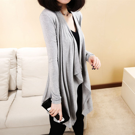 2014<em>春季</em>女装中<em>长款莫代尔开衫</em> 孕妇薄外套女