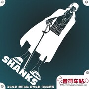 音符汽车汽车反光个性车贴纸卡通海贼王车贴SHANKS1215