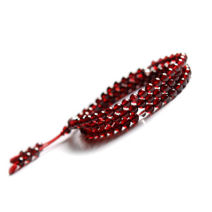  隆晶 本命年开运养颜水晶天然石榴石佛珠手链108粒正品多层缠绕