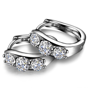  瑗昕正品爱意绵延时尚韩国80分SONA钻石耳钉排钻耳环耳饰女KR402