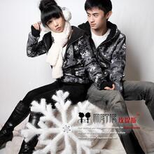 METIS情侣装秋冬新款雪夜两面穿加厚带帽卫衣