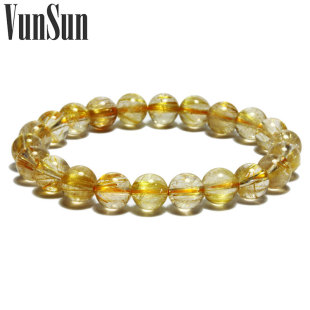  VunSun 天然水晶饰品 招财必备钛晶手串金发晶男女手链  正品保障