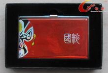【文渊阁】外事礼品京剧脸谱图案 蒋忠 幻彩翻盖不锈钢名片盒003